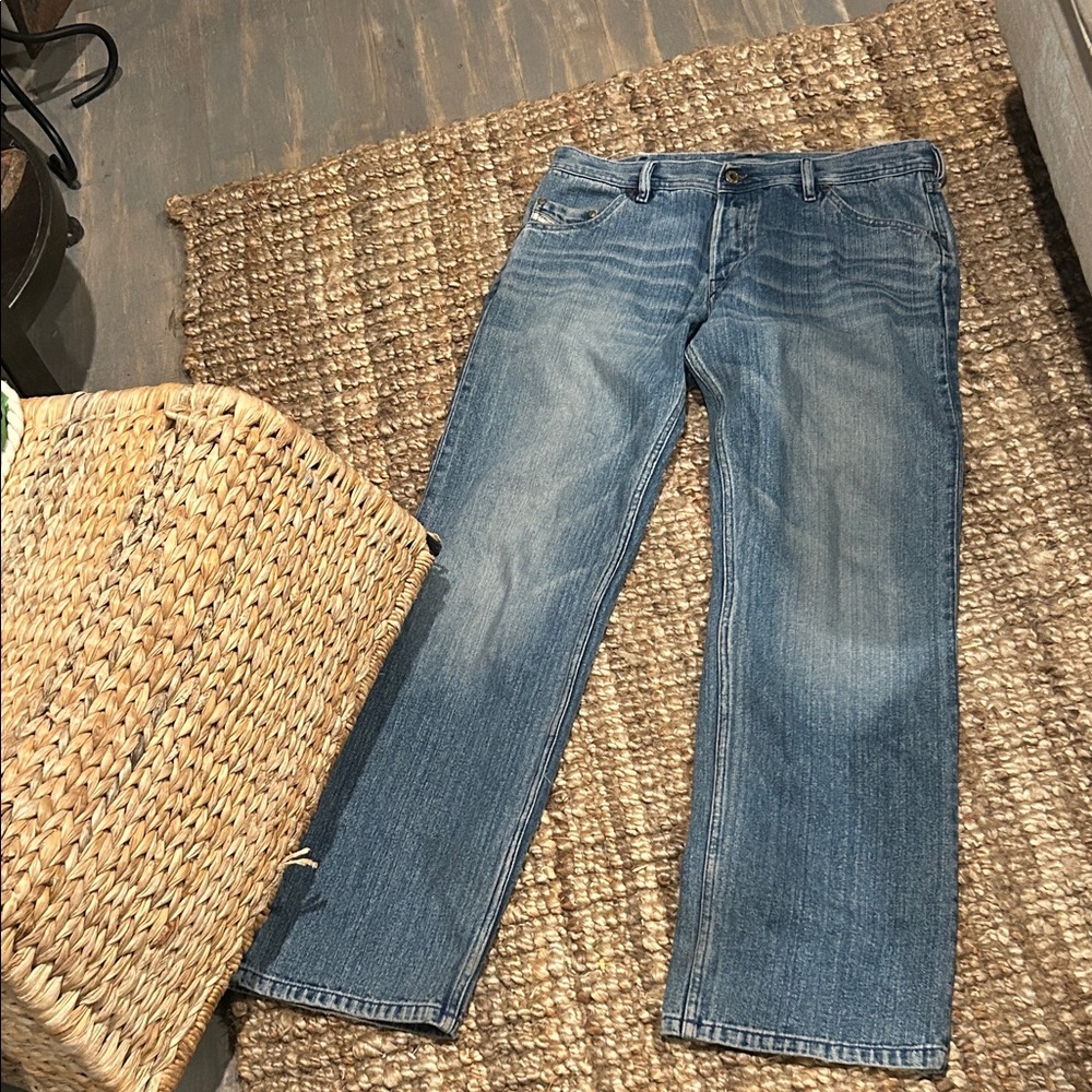 Diesel Vintage Light Wash Distressed Boot Cut Jean Size 33